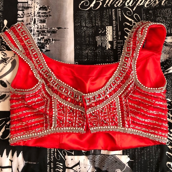 NEW RACHEL ALLEN SZ 4 TWO PIECE RED SILVER BEADED FORMAL EVENING GOWN - Picture 10 of 11